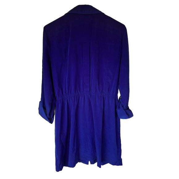 ALFANI Dress Sz 14 Royal Blue Longsleeve Zipper Pockets Casual Party Collared - Picture 7 of 7